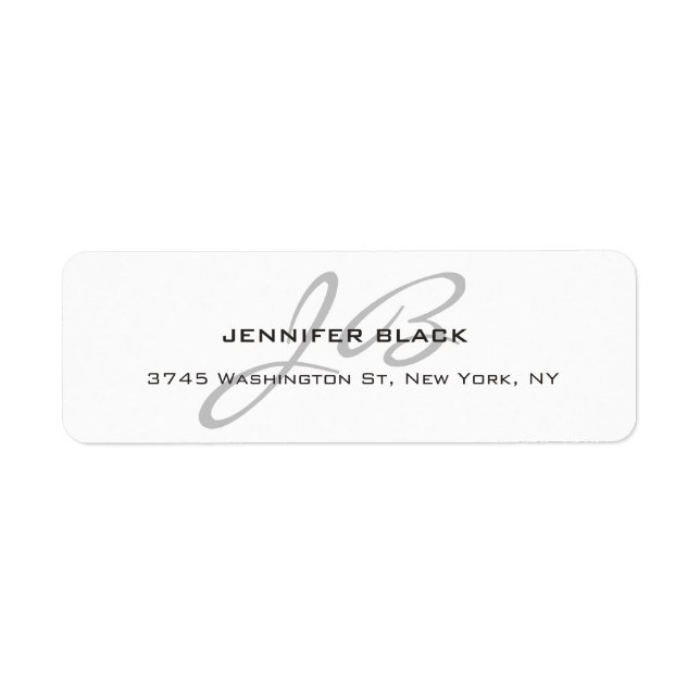 Monogram White Grey Colour Plain Modern Minimalist (Front)