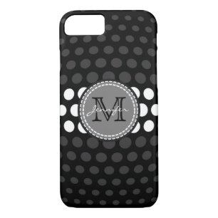 Monogram White & Jet Polka Dots Pattern Case-Mate iPhone Case