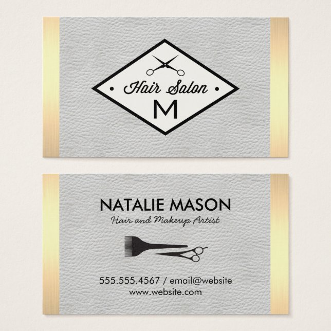 Monogram White Leather Gold Lux Trim (Front & Back)