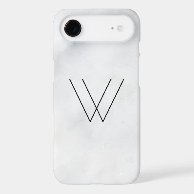 Monogram White Marble Case-Mate iPhone Case (Back)