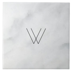 Monogram White Marble Tile