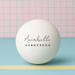 Monogram White | Modern Minimalist Stylish Ping Pong Ball<br><div class="desc">A simple stylish custom monogram design with a modern minimalist handwritten script typography paired with a block typography in black on a white background. The monogram name can easily be personalized to make a design as unique as you are! The perfectly personal gift or accessory for any occasion!</div>