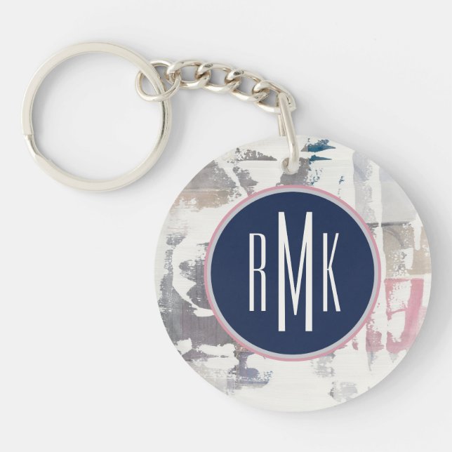 Monogram | White Out Crop Keychain (Front)