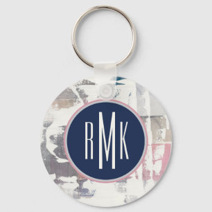 Monogram White Out Crop Keychain