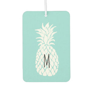 monogram white pineapple air freshener