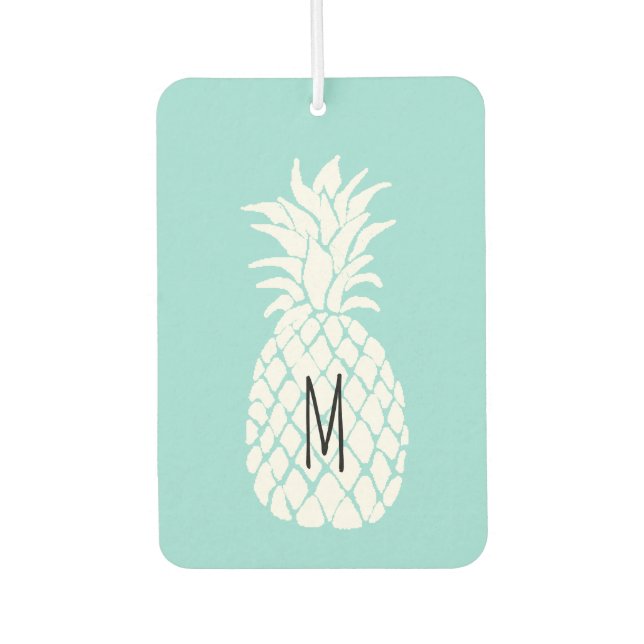 monogram white pineapple air freshener (Front)