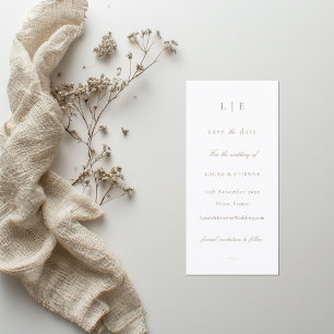 Monogram White Pink Save The Date Wedding   