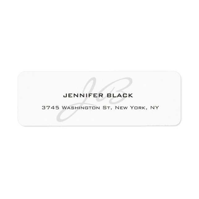 Monogram White Plain Modern Minimalist (Front)
