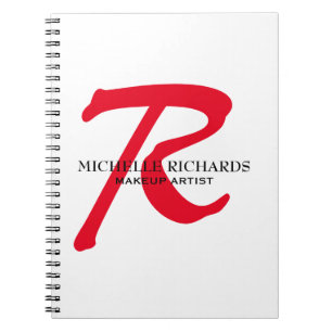 Monogram White & Red Makeup Artist Notebook