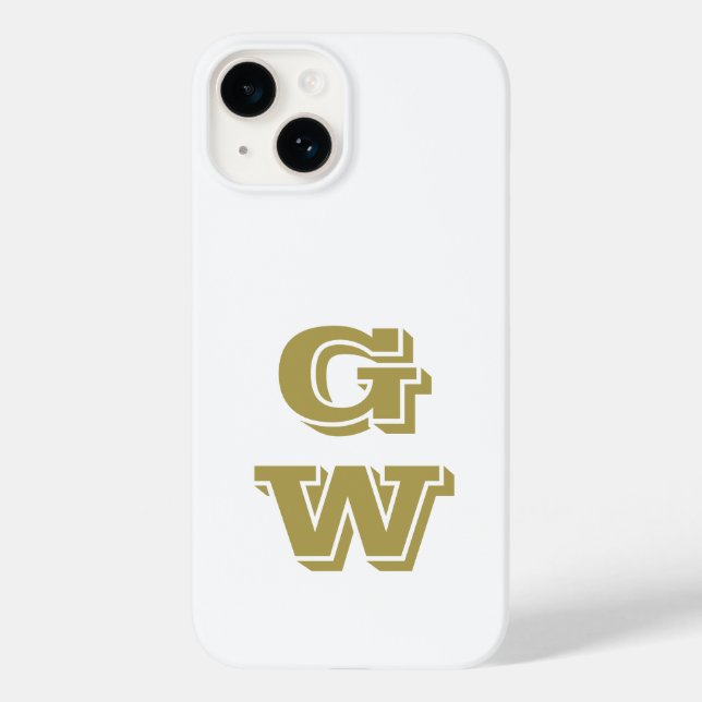 Monogram White Retro Gold Initials Minimalist Cool Case-Mate iPhone Case (Back)