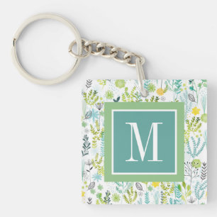 Monogram   Wild and Free Pattern Keychain