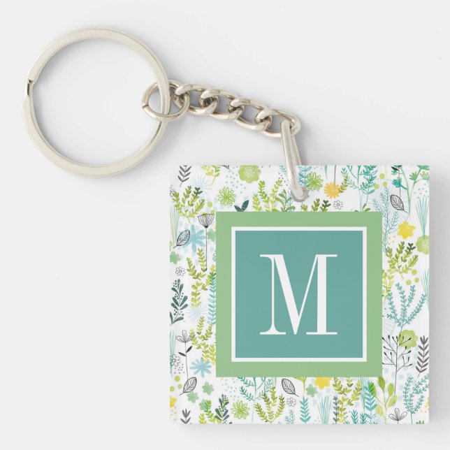 Monogram | Wild and Free Pattern Keychain (Front)