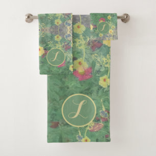 Monogram Wildflower SymmetryTowel Bath Towel Set