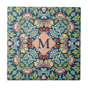 Monogram William Morris Geometric Pattern Tile