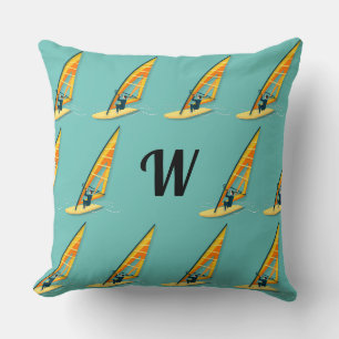 Monogram Windsurfing Throw Pillow