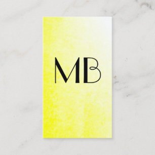 Monogram Wine Yellow Business Card