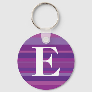 Monogram with a Colourful Striped Background - E Keychain