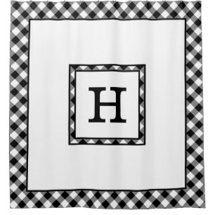 Monogram with Black White Buffalo Check Border