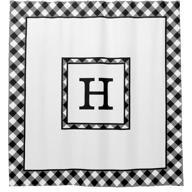 Monogram with Black White Buffalo Check Border (Front)