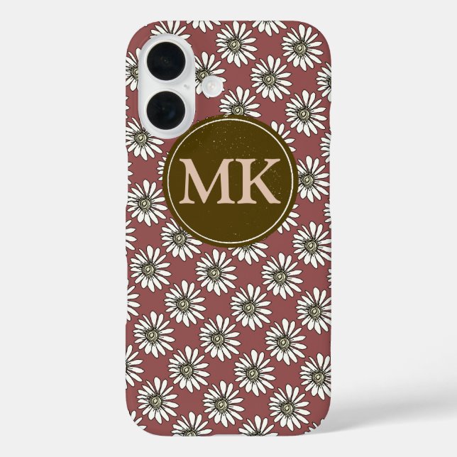 monogram with daisies Case-Mate iPhone case (Back)