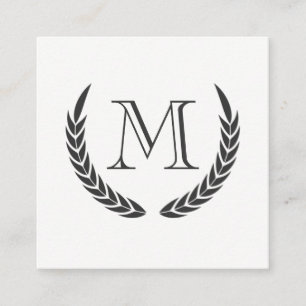 Monogram with Elements Square Business Card