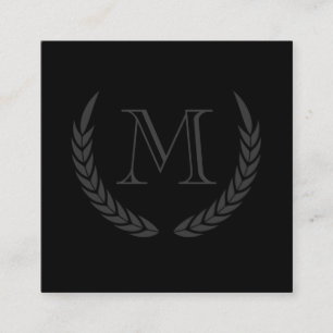 Monogram with Elements Square Business Card