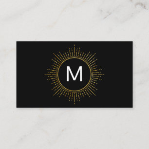 Monogram with Faux Gold Illuminated Elements Business Card