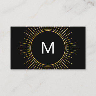 Monogram with Faux Gold Illuminated Elements Business Card