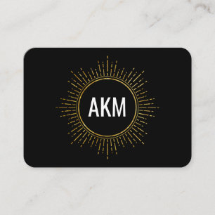 Monogram with Faux Gold Illuminated Elements Business Card