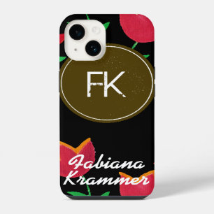 monogram with flowers iPhone 14 case