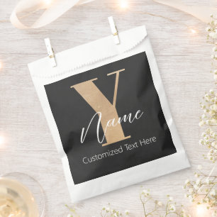 Monogram with Initial Y & Custom Name Personalized Favour Bag