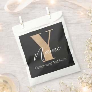 Monogram with Initial Y & Custom Name Personalized Favour Bag