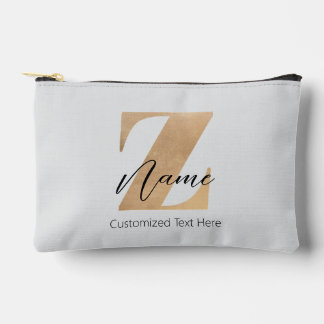 Monogram with Initial Z & Custom Name Personalized Accessory Pouch