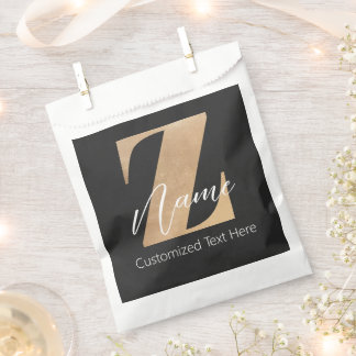Monogram with Initial Z & Custom Name Personalized Favour Bag
