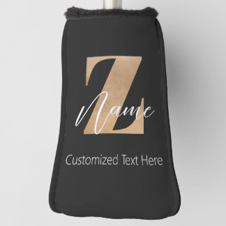 Monogram with Initial Z & Custom Name Personalized Golf Head Cover