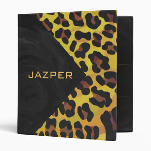 Monogram with Leopard Brown and Yellow Binder