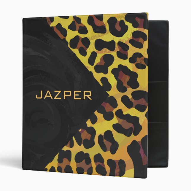 Monogram with Leopard Brown and Yellow Binder (Front/Inside)