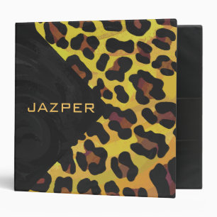 Monogram with Leopard Brown and Yellow Binder