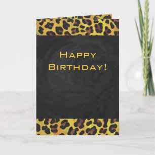 Monogram with Leopard Brown and Yellow Card