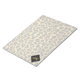 Monogram with Leopard Brown and Yellow Notepad
