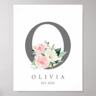 Monogram with letter O, Initial prints