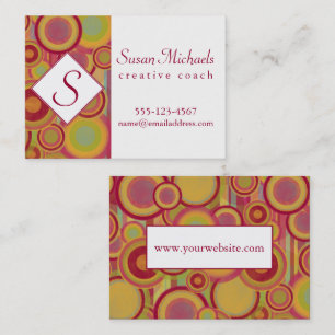 Monogram with Modern, Colourful Abstract Shapes Business Card