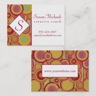 Monogram with Modern, Colourful Abstract Shapes Business Card
