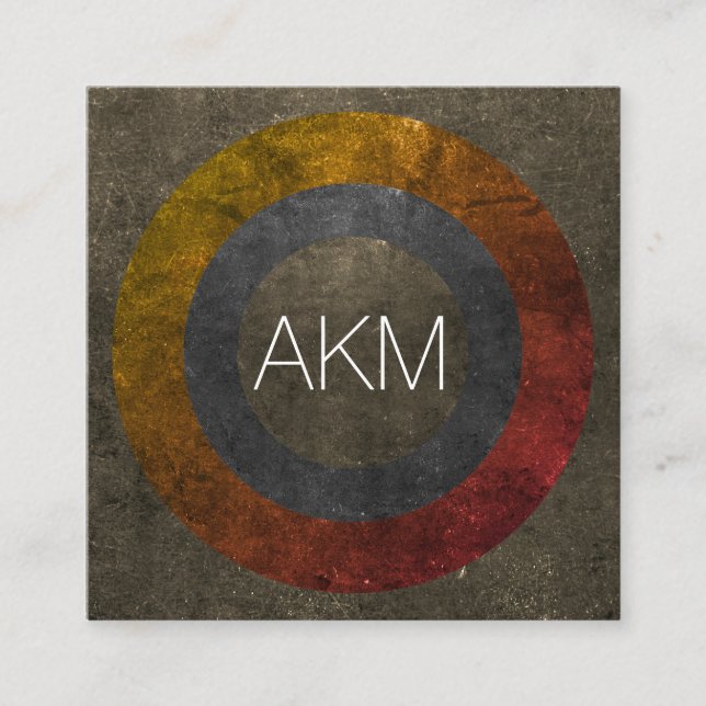 Monogram with Texturized Colour Ways Square Business Card (Front)