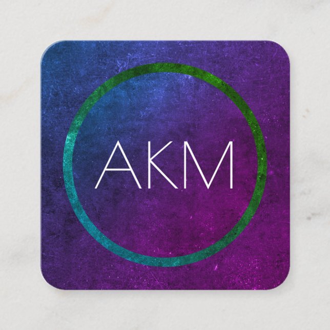 Monogram with Texturized Colour Ways Square Business Card (Front)