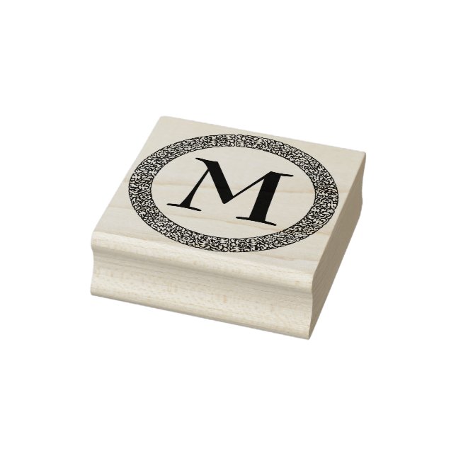 Monogram With Thick Ornate Decorative Border Rubber Stamp (Stamp)