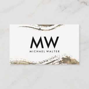 Monogram withLuxe Watercolor Brushed Business Card