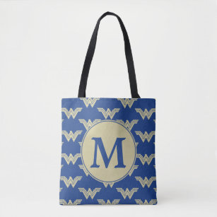 Monogram Wonder Woman Logo Pattern Tote Bag