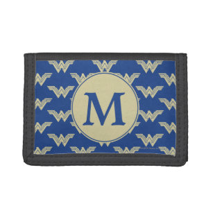 Monogram Wonder Woman Logo Pattern Trifold Wallet