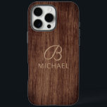 Monogram Wood Grain Timber Personalized Name iPhone 16 Pro Max Case<br><div class="desc">Monogram Wood Grain Timber Personalized Name iPhone 16 Pro Max Case features your monogram and personalized name on a wooden background. Perfect gift for him or her for birthday,  Christmas,  holidays,  Father's Day and more. Created by Evco Studio www.zazzle.com/store/evcostudio</div>